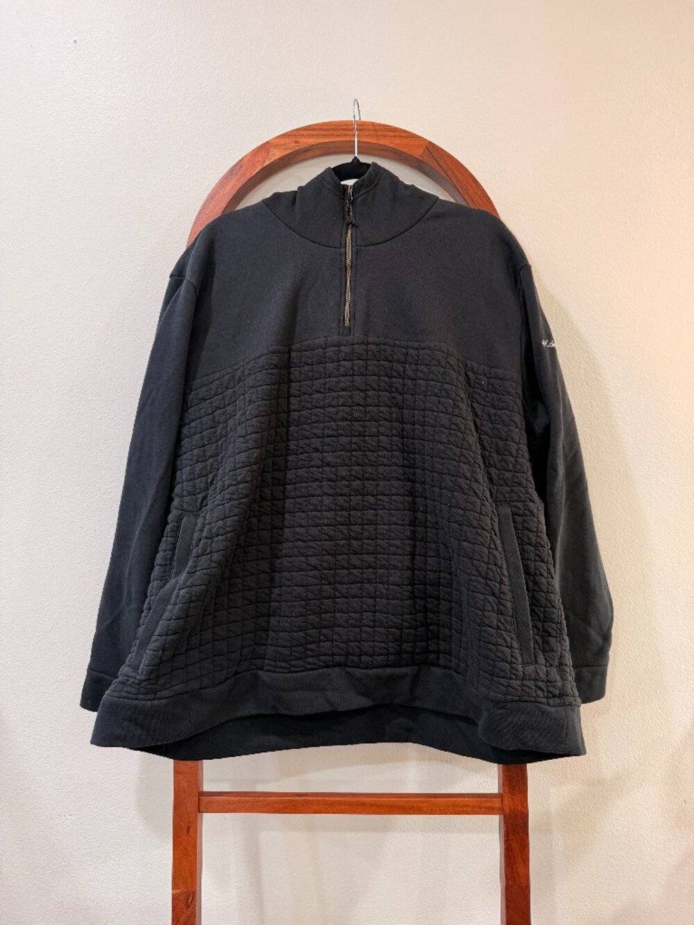 Black Columbia Hooded Quarter Zip Sweatshirt - Size 3X